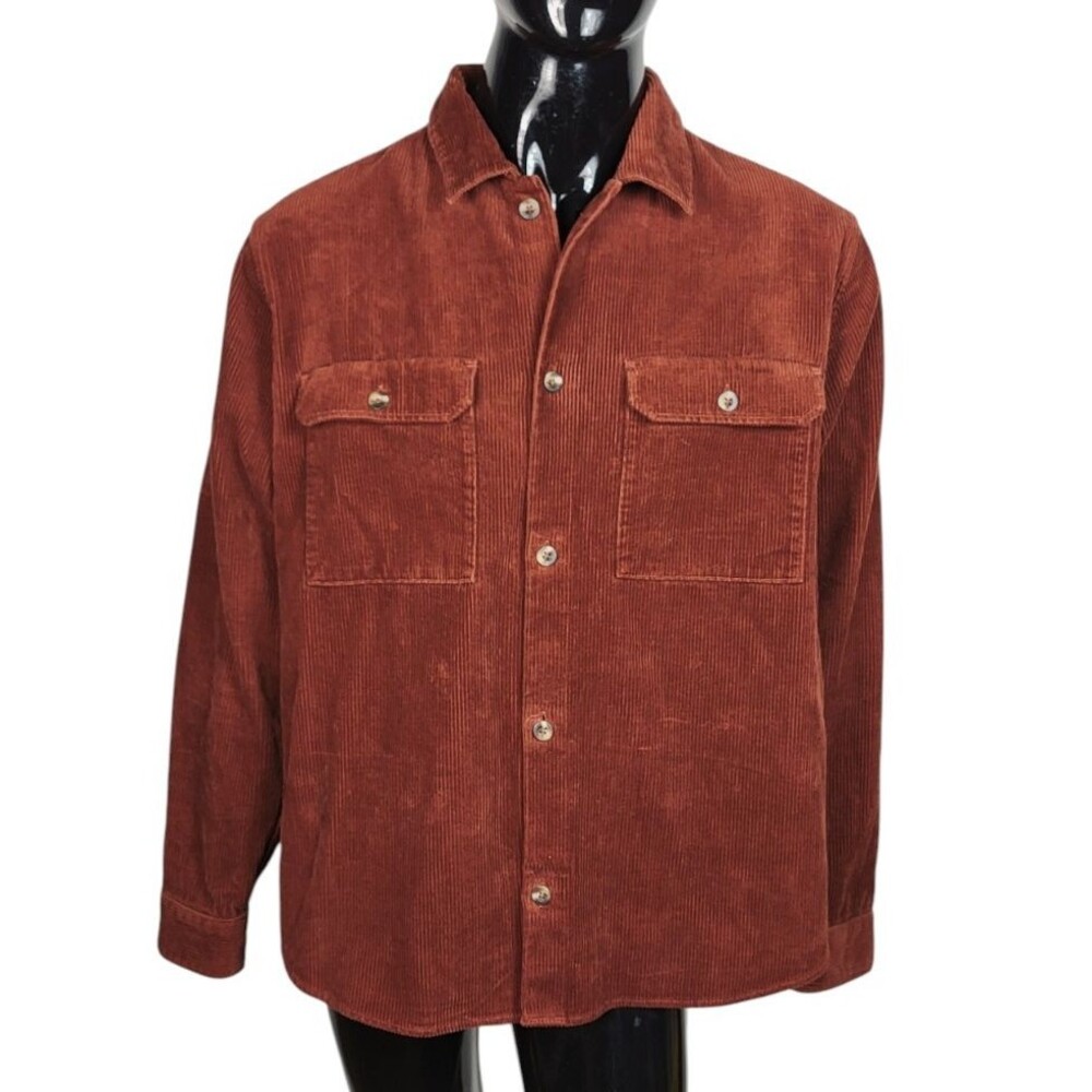 Vintage GAP Brown Corduroy Button-Down Shirt Shacket Jacket Men's Size XL